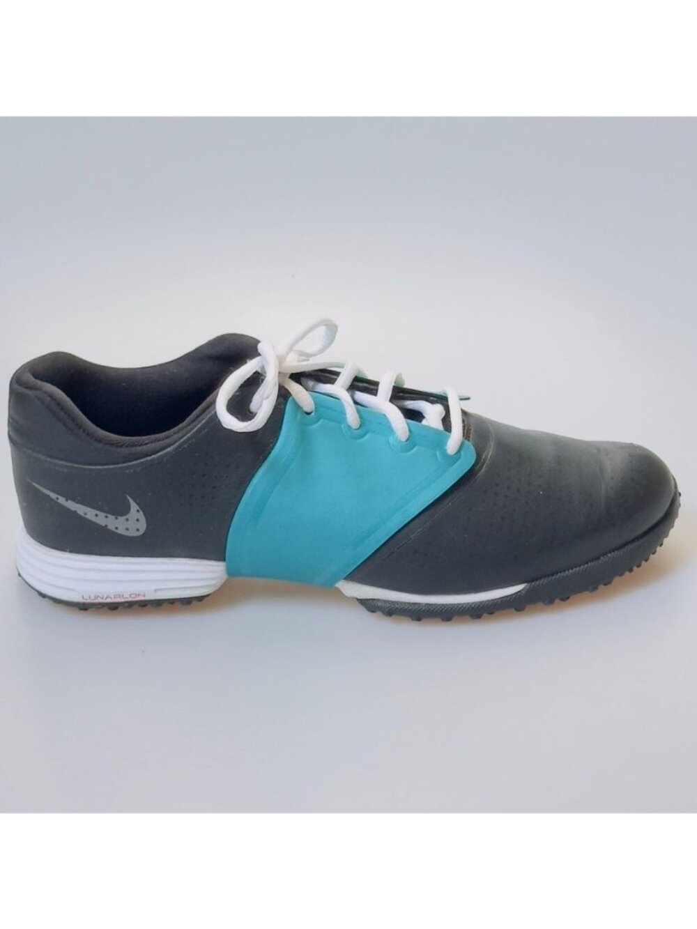 NIKE LUNARLON Women's Shoes Golf Black Blue Grey White Laces Size 7.5 - Picture 2 of 10